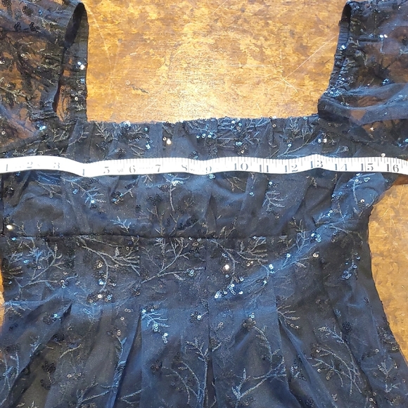 Forever 21 Black A-Line Cocktail Dress with Bishop Sleeves - Picture 7 of 10